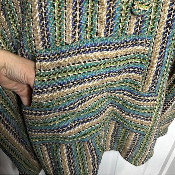 EL PASO SADDLE BLANKET CO XXL Baja Hoodie Mexican Pullover Surfer Hippie Sweater - Picture 6 of 7